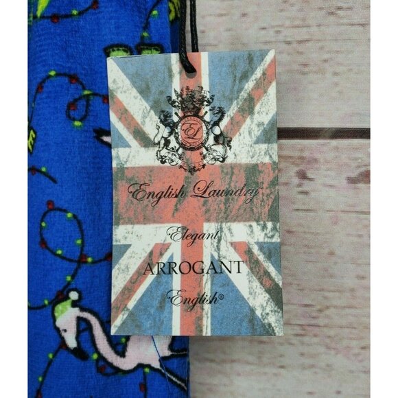 English Laundry Jingle Bell Flock Lounge P.J Flamingo Medium Pants Soft Fleece - Picture 4 of 10